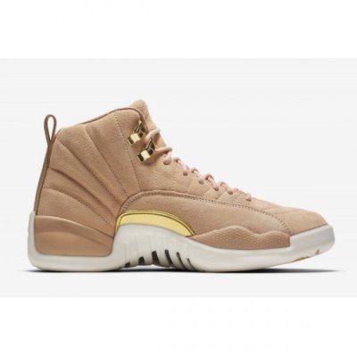 Nike Bayan Air Jordan 12 Gs Vachetta Tan/Metallic Kahverengi / Metal Altın Basketbol Ayakkabısı Türk